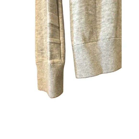 Raffi 100% Cotton Crew Neck Sweater cream L stripes on sleeve preppy lux - Picture 5 of 6